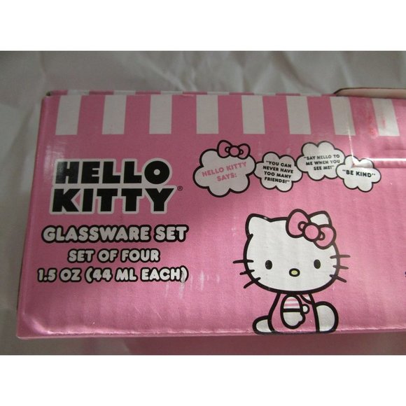Hello Kitty Glitter Bathing Suite Beach Pool Theme Four Shot Glass Set NIB - Picture 9 of 13